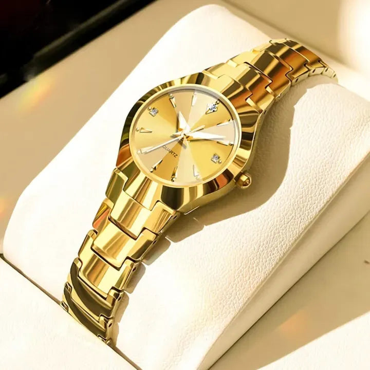 Luxurious Ladies Golden Fashion Watch